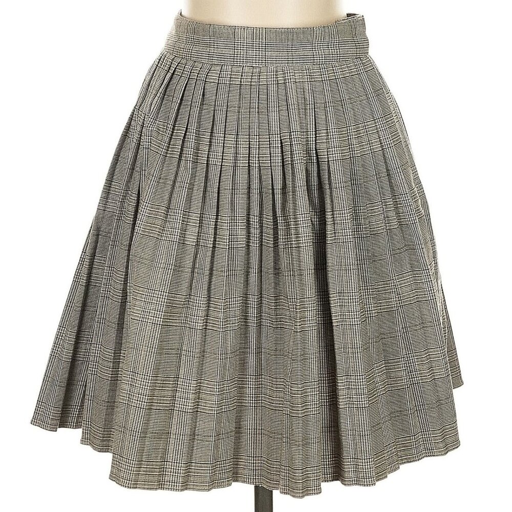 NWOT H&M Plaid Herringbone Pleated Academia Skirt
